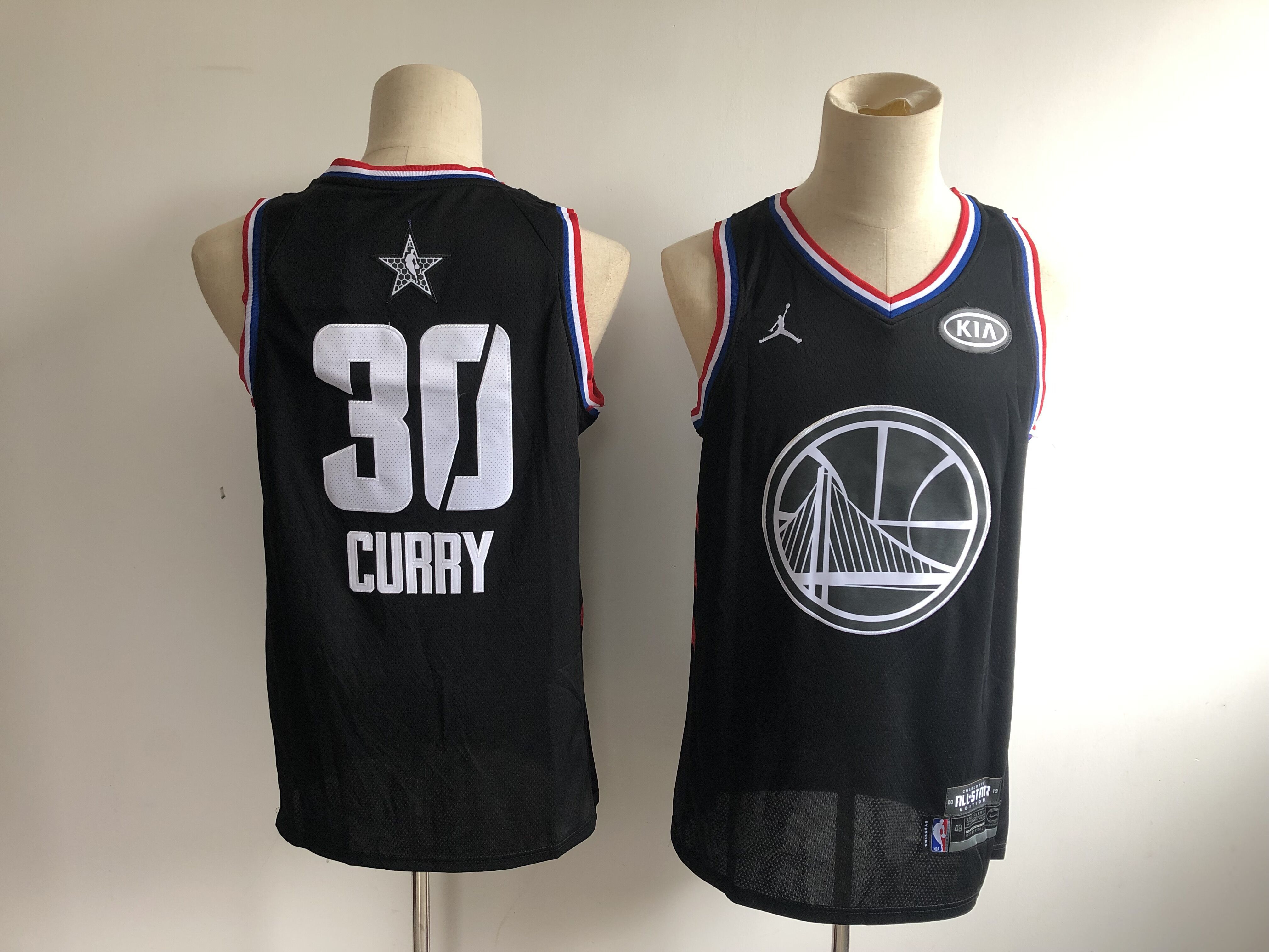 Men Golden State Warriors #30 Curry Black 2019 All Star NBA Jerseys->houston rockets->NBA Jersey